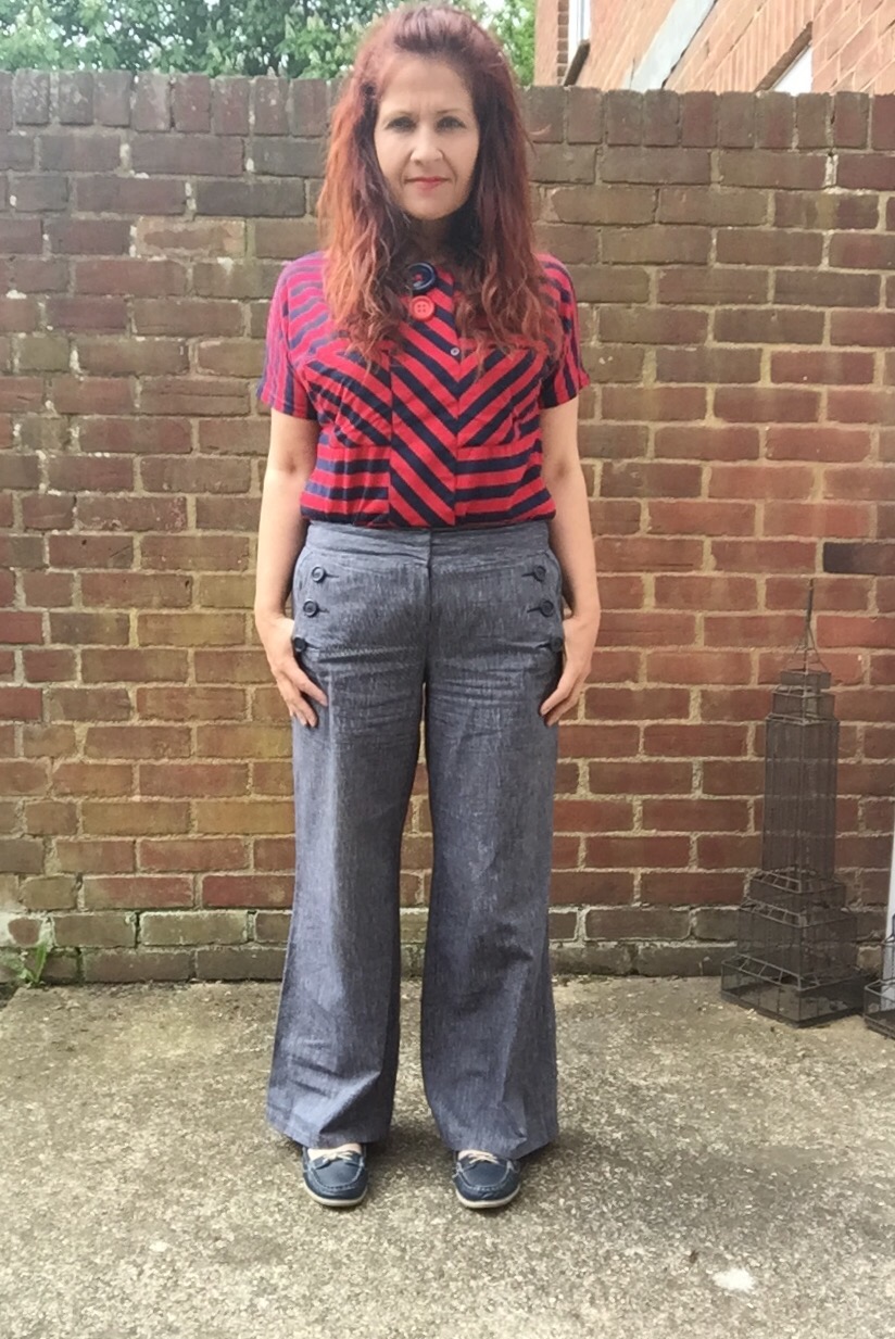 #ootd nautical striped vintage and m&s look via always a Blue Sky Girl blog