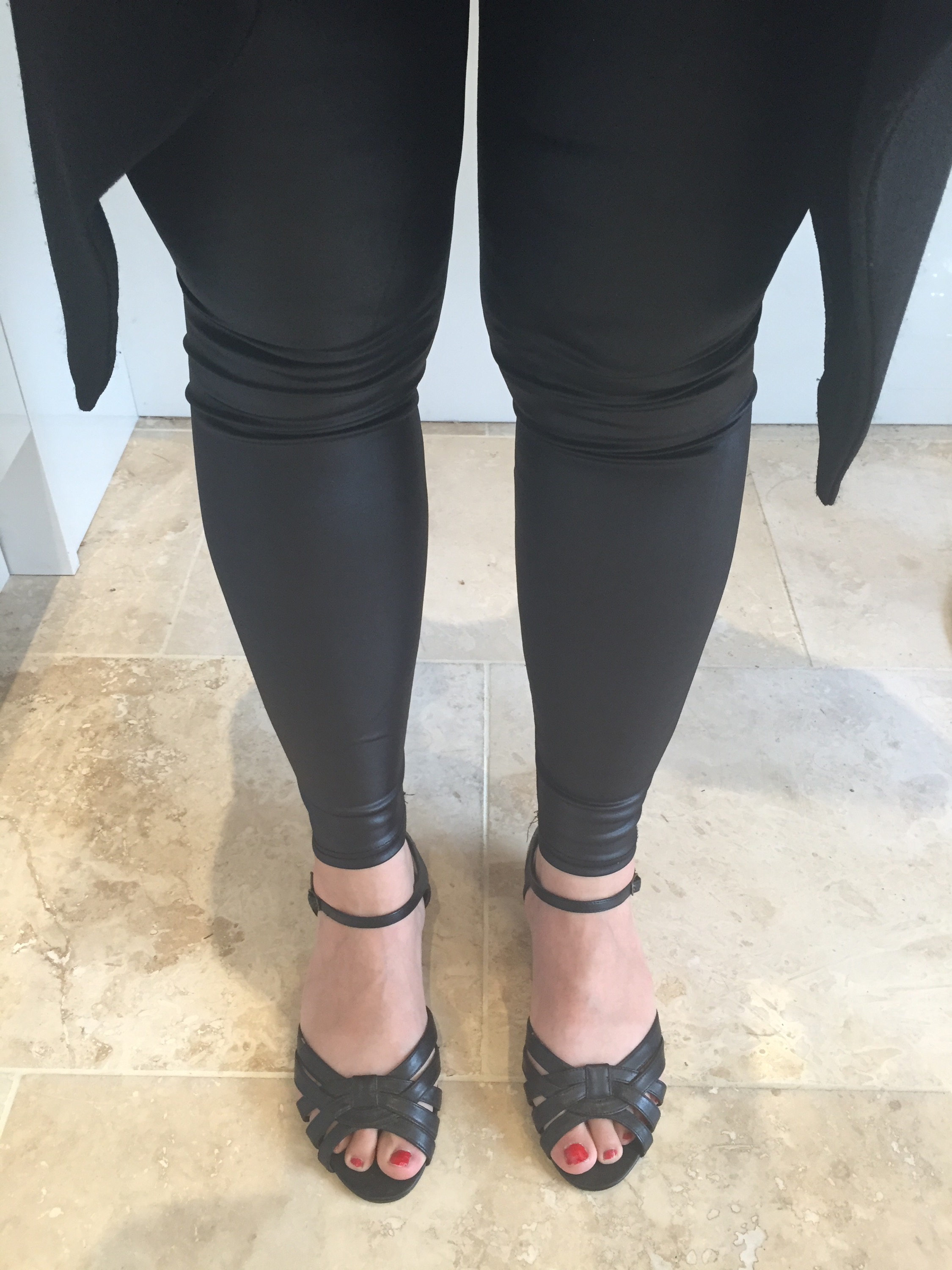 MandCo waterfall jacket & wet look leggings #ootd via Always a Blue Sky Girl blog