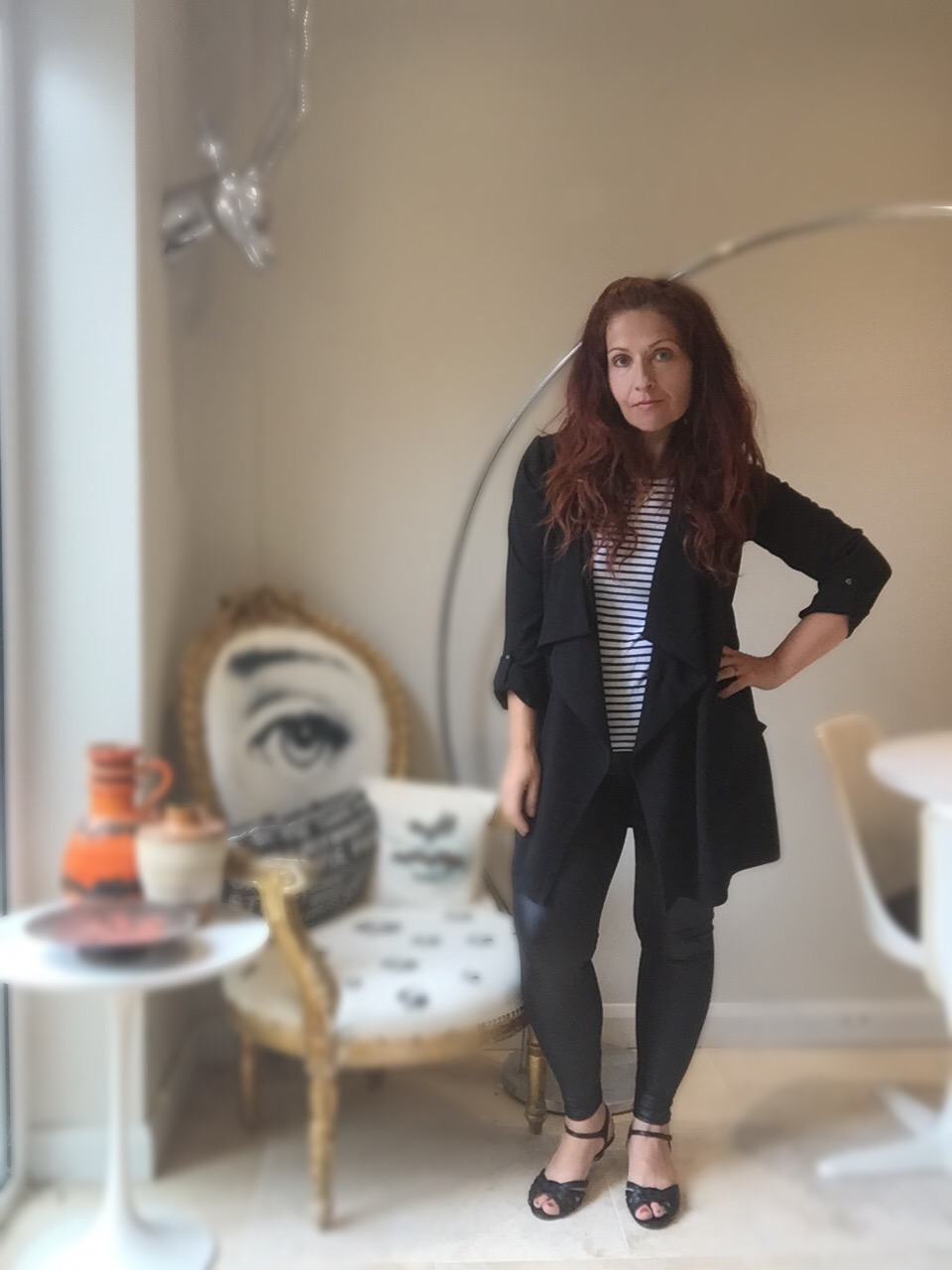 MandCo waterfall jacket & wet look leggings #ootd via Always a Blue Sky Girl blog