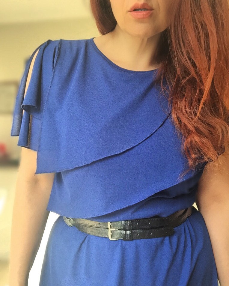 blue vintage 1979s 70s dress by blogger blueskygirlie via Always a Blue Sky Girl fashion blog