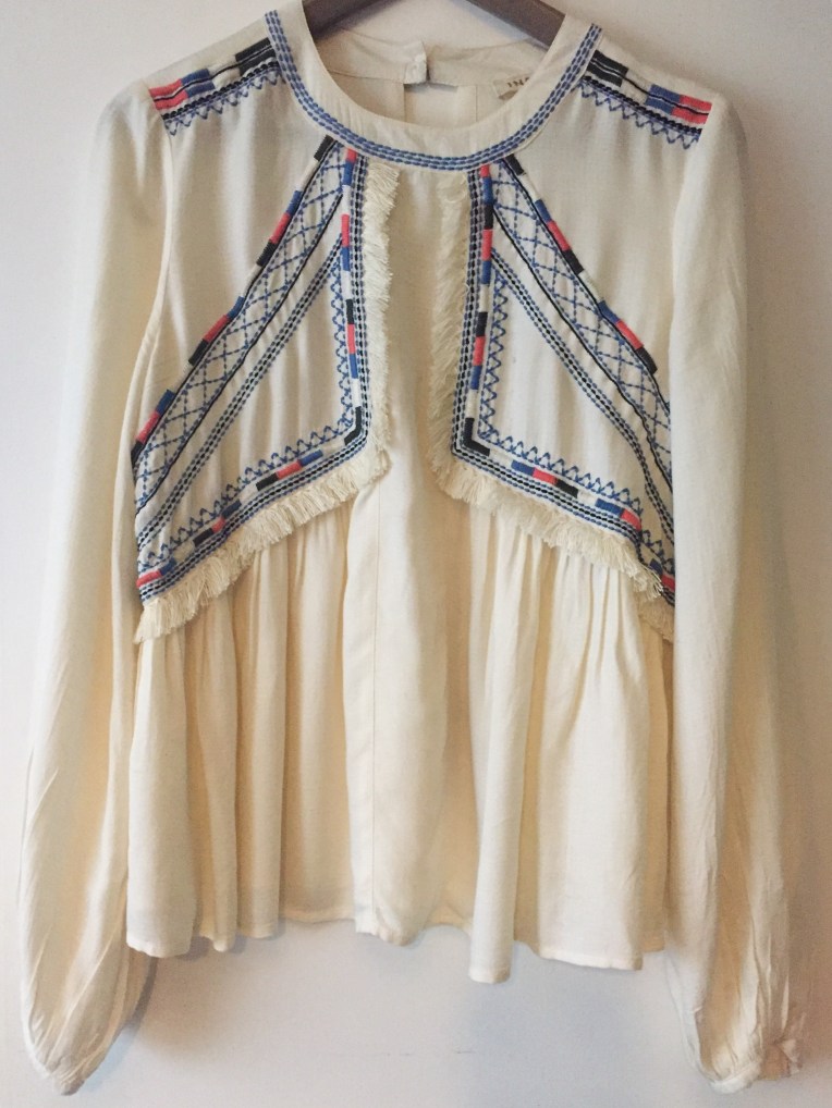 M&S Marks and Spencer Indigo boho peasant top via Sarah Gorlov Blueskygirlie Always a Blue Sky Girl blog